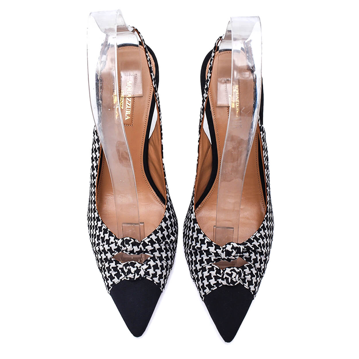 Aquazzura - Houndstooth Woven Fabric Pumps /40 